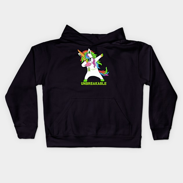 Muscular Dystrophy Awareness Unicorn Warrior Unbreakable Kids Hoodie by mateobarkley67